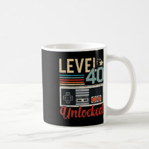 Mug Contrôleur de jeu vidéo Niveau 40 débloqué 40e ann