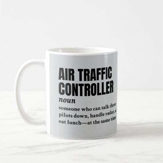 Mug Contrôleur de la circulation aérienne - Drôle Défi (Gauche)