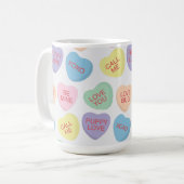 Mug Conversation de la Saint-Valentin Coeurs de bonbon (Devant gauche)
