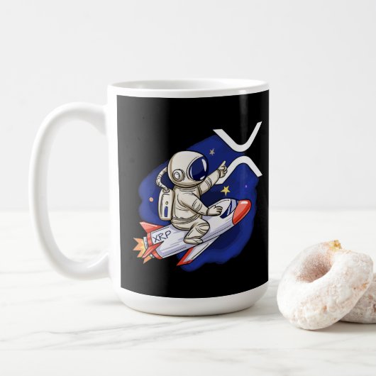 Mug Convertir des crypto-devises - Astronaute XRP (Avec donut)