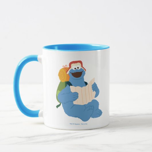 Mug Cookie Monster lisant une carte (Gauche)