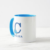 Mug Cookie Monster Manger Cookies Nom et monogramme C (Devant gauche)