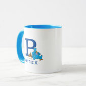 Mug Cookie Monster Manger Cookies Nom et monogramme P (Devant gauche)