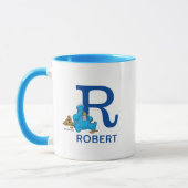 Mug Cookie Monster Manger Cookies Nom et monogramme R (Gauche)