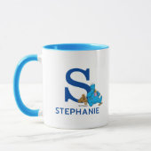 Mug Cookie Monster Manger Cookies Nom et monogramme S (Gauche)