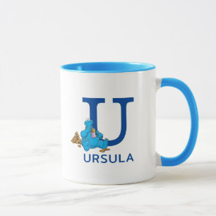 Mug Cookie Monster Manger Cookies Nom et monogramme U