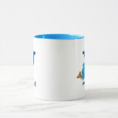 Mug Cookie Monster Manger Cookies Nom et monogramme V (Centre)