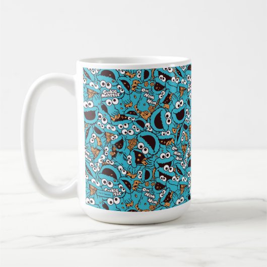 Mug Cookie Monster | Nom Nom Nom Motif (Gauche)