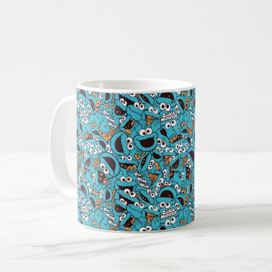 Mug Cookie Monster | Nom Nom Nom Nom Motif (Devant gauche)