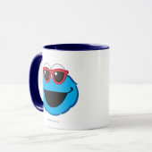 Mug Cookie Visage Souriant avec des Lunettes de Soleil (Devant gauche)