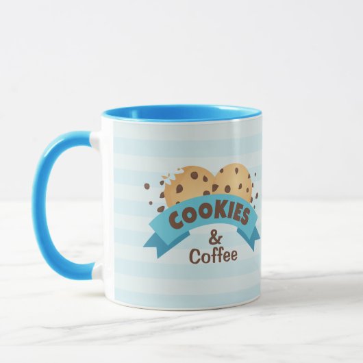 Mug Cookies à chips de chocolat et conception de café  (Gauche)
