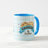 Mug Cookies à chips de chocolat et conception de café  (Devant droit)