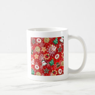 Mug Cookies de Noël et flocons de neige en rouge