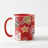 Mug Cookies de Noël et flocons de neige en rouge (Gauche)