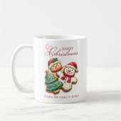 Mug Cookies de Noël et nom personnalisé Joyeux Noël (Gauche)