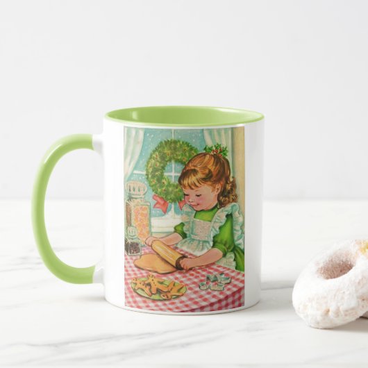 Mug Cookies de Noël millésime des années 1950 (Avec donut)