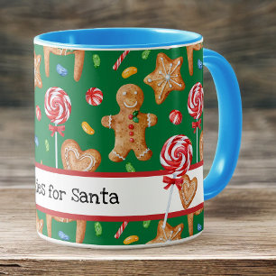 Mug Cookies de Noël pour le Père Noël Vert