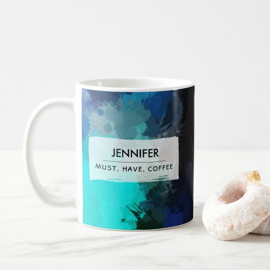 Mug Cool Abstrait Paint Splash Doit Avoir Du Café (Avec donut)