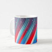 Mug Cool Abstrait Rouge Bleu Bleu Brush (Devant gauche)