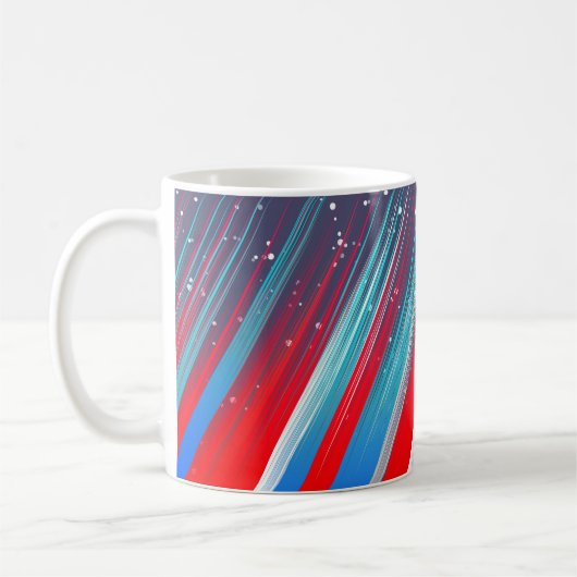 Mug Cool Abstrait Rouge Bleu Bleu Brush (Gauche)
