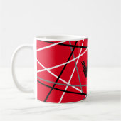 Mug Cool Abstrait Rouge rayé Nom de la guitare Initial (Gauche)