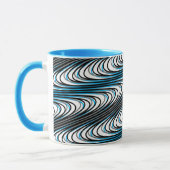 Mug Cool Abstrait Trippy Black White Wavy Stripes (Gauche)