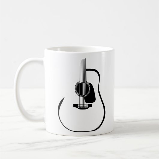 Mug Cool Acoustic Guitar Guitarist Music Rock Guitar (Gauche)