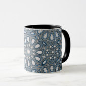 Mug Cool Azure & White Ceramic Tile Geometric Pattern  (Devant droit)