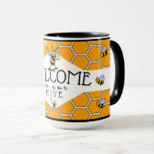 Mug Cool Bienvenue À Notre Café Bee Hive (Devant droit)