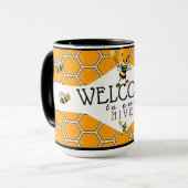 Mug Cool Bienvenue À Notre Café Bee Hive (Devant gauche)