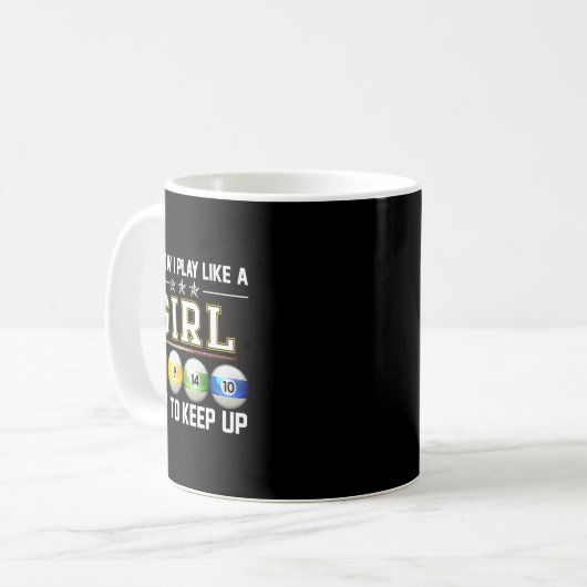Mug Cool Billard Art Pour Femmes Joueuse De Billard 8  (Devant gauche)
