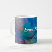 Mug cool bleu abstrait aquarelle moderne personnalisée (Devant gauche)