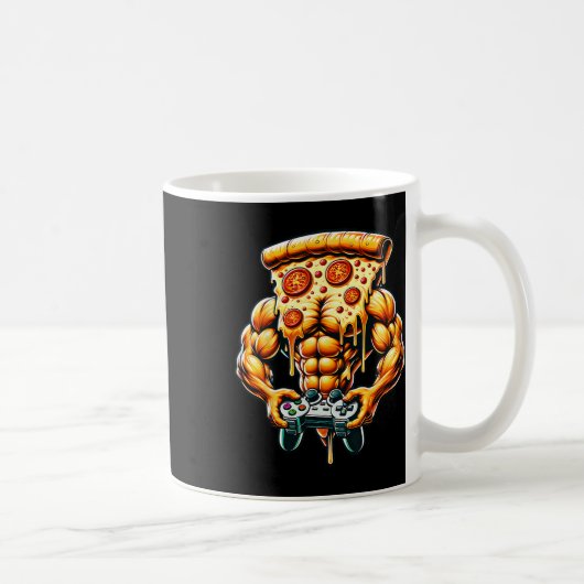 Mug Cool Bodybuilding Gamer Pizza Présente (Droite)