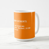 Mug Cool Bright Orange Moderne Votre Logo Entreprise (Devant droit)