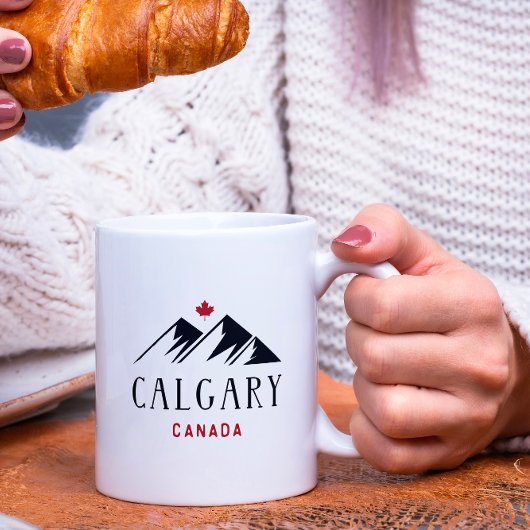 Mug Cool Calgary Canada Mountains Maple Leaf