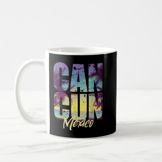 Mug Cool Cancun Art Men Women Mexico Vacation Souvenir (Gauche)