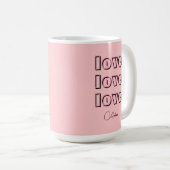 Mug Cool Candy Rose Clean 3 x Amour | Rose Pastel (Devant droit)