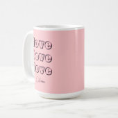 Mug Cool Candy Rose Clean 3 x Amour | Rose Pastel (Devant gauche)