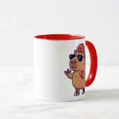 Mug Cool Capybara ASL I Love You Sign Valentine (Devant droit)