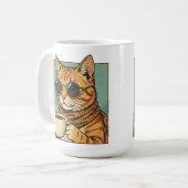 Mug Cool Cat Coffee Retro Style Design for Cat Lovers (Devant gauche)