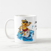 Mug Cool chat surfer personnalisé (Gauche)