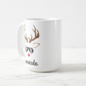 Mug Cool Christmas Reindeer nez rouge lunettes noires (Devant gauche)