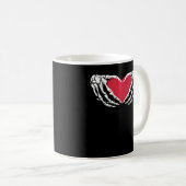 Mug Cool Classic Funny Skeleton Mains Coeur - Valentin (Devant droit)