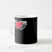Mug Cool Classic Funny Skeleton Mains Coeur - Valentin (Devant gauche)