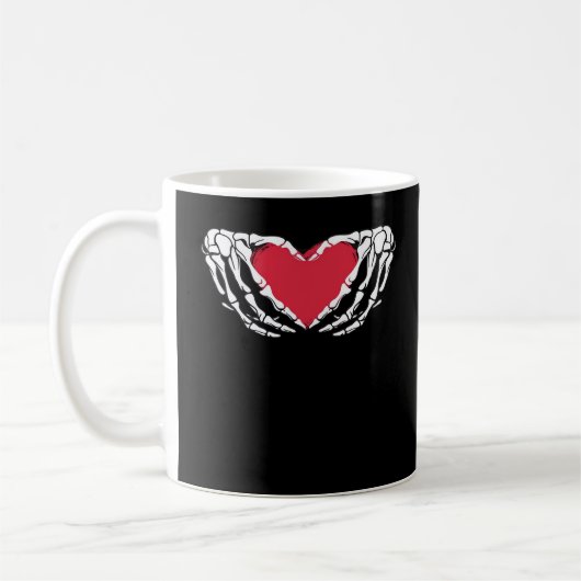 Mug Cool Classic Funny Skeleton Mains Coeur - Valentin (Gauche)