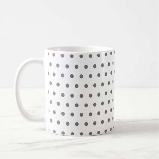 Mug Cool classique Pois gris rétro sur blanc (Gauche)