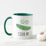 Mug Cool comme concombre "Cool AF" Funny Watercolor<br><div class="desc">Restez cool comme un concombre avec cette tasse amusante. L'aquarelle est juste pour vous ! Consultez ma boutique pour plus de designs !</div>