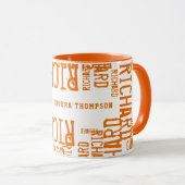 Mug Cool de nom orange (Devant droit)