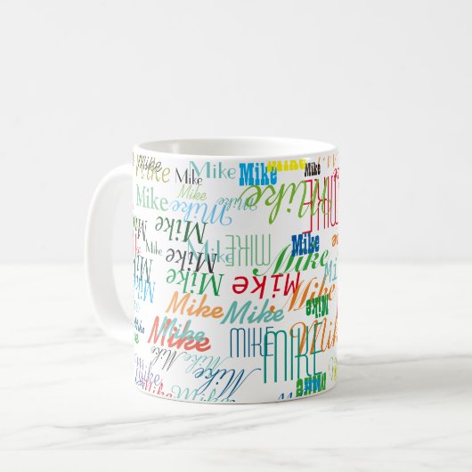 Mug cool de noms colorés (Devant gauche)