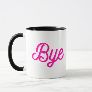 Mug Cool Drôle Chat Avec Texte Rose Bye